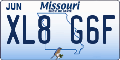 MO license plate XL8G6F