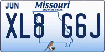 MO license plate XL8G6J