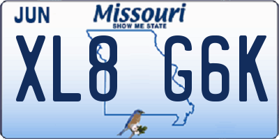 MO license plate XL8G6K