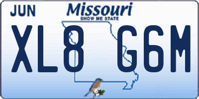 MO license plate XL8G6M