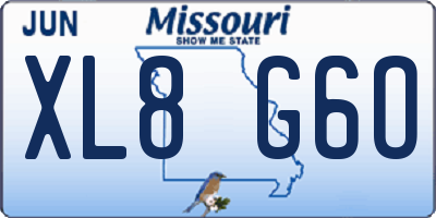 MO license plate XL8G6O