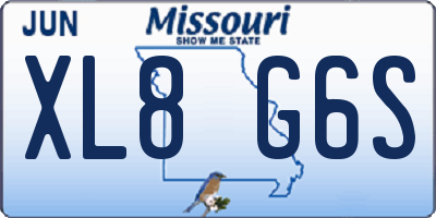 MO license plate XL8G6S