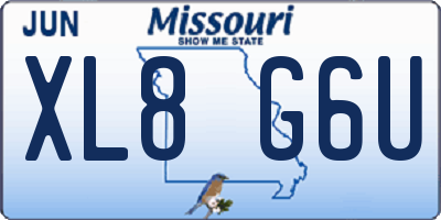 MO license plate XL8G6U