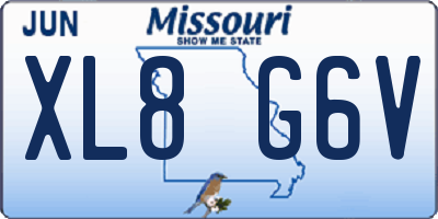 MO license plate XL8G6V