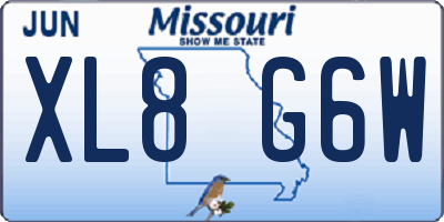 MO license plate XL8G6W