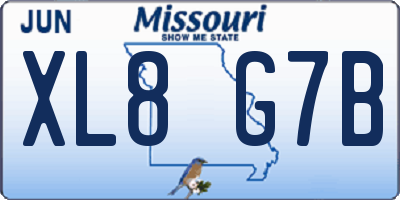 MO license plate XL8G7B