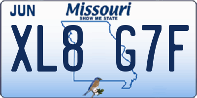 MO license plate XL8G7F