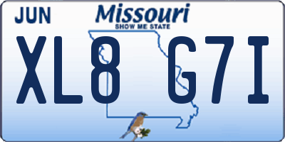 MO license plate XL8G7I