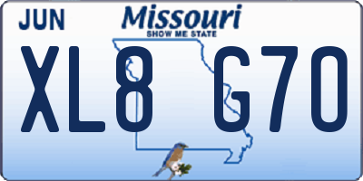 MO license plate XL8G7O