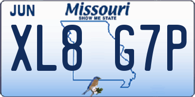 MO license plate XL8G7P