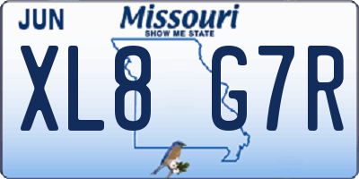 MO license plate XL8G7R