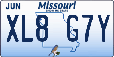 MO license plate XL8G7Y