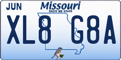 MO license plate XL8G8A