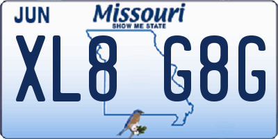 MO license plate XL8G8G