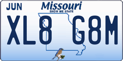 MO license plate XL8G8M
