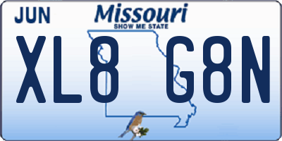 MO license plate XL8G8N