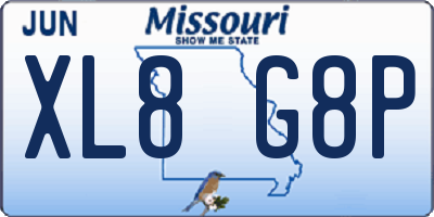 MO license plate XL8G8P