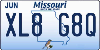 MO license plate XL8G8Q