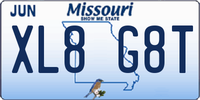 MO license plate XL8G8T