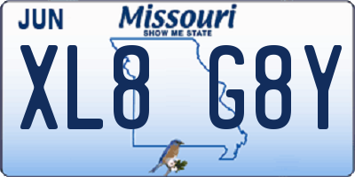 MO license plate XL8G8Y
