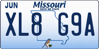 MO license plate XL8G9A