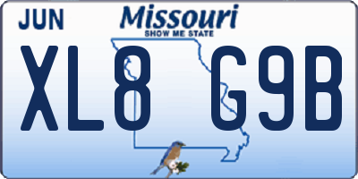 MO license plate XL8G9B