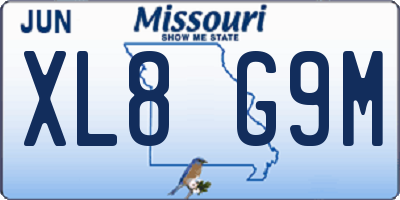 MO license plate XL8G9M
