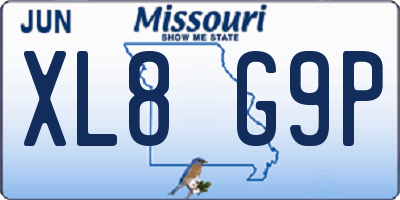 MO license plate XL8G9P
