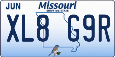 MO license plate XL8G9R