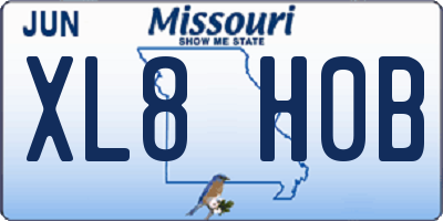 MO license plate XL8H0B