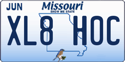 MO license plate XL8H0C