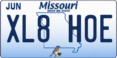 MO license plate XL8H0E