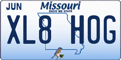 MO license plate XL8H0G