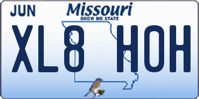 MO license plate XL8H0H