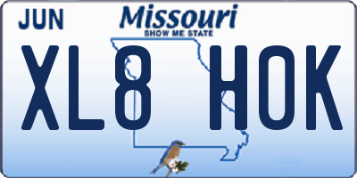MO license plate XL8H0K
