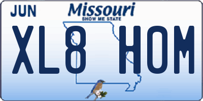 MO license plate XL8H0M