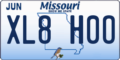 MO license plate XL8H0O