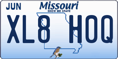 MO license plate XL8H0Q