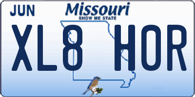 MO license plate XL8H0R