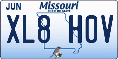 MO license plate XL8H0V