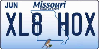 MO license plate XL8H0X