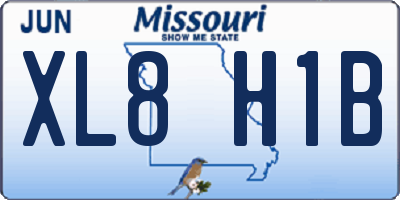 MO license plate XL8H1B