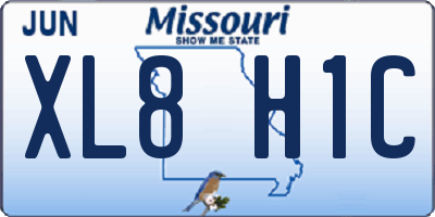 MO license plate XL8H1C