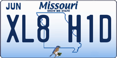 MO license plate XL8H1D