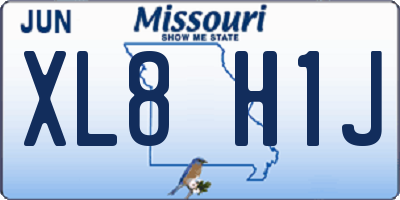 MO license plate XL8H1J