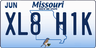 MO license plate XL8H1K