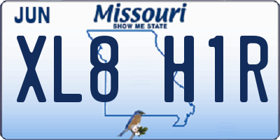 MO license plate XL8H1R