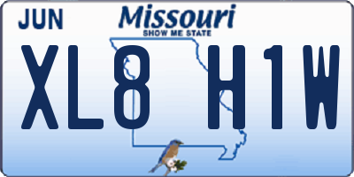 MO license plate XL8H1W