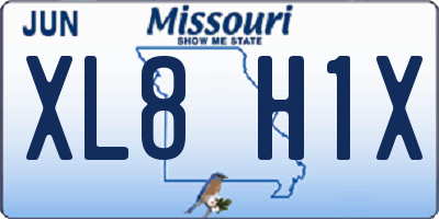 MO license plate XL8H1X