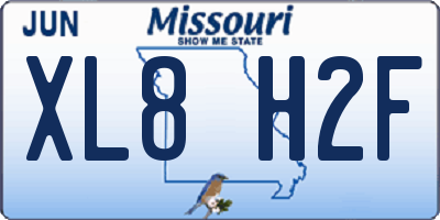 MO license plate XL8H2F